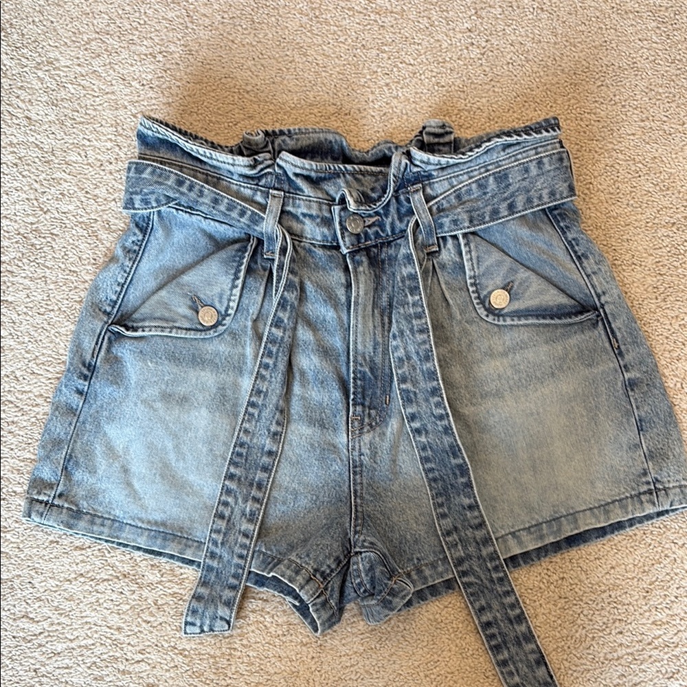 Veronica Beard Nori Denim High-Waisted Women's Shorts, 29